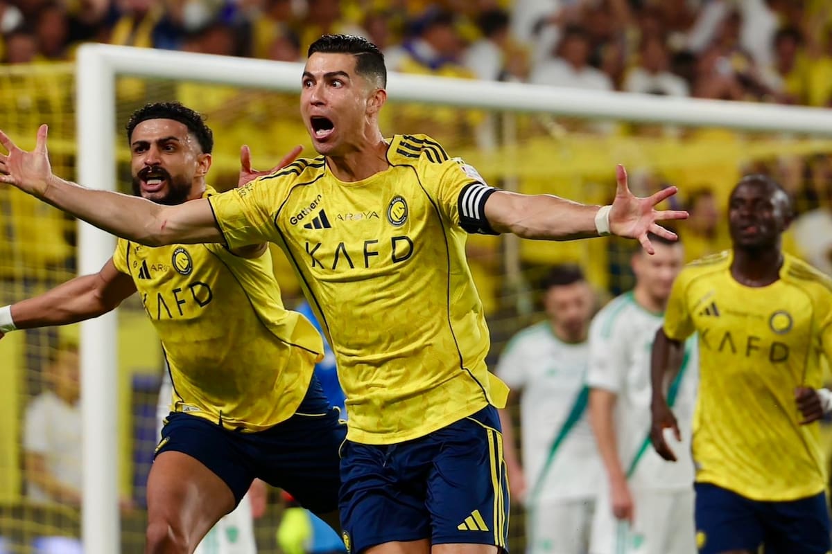 El delantero portugués marcó un gol determinante en las aspiraciones de su equipo, el Al Nassr, de quedarse con la Liga de Arabia Saudí. Foto: Cristiano Ronaldo.