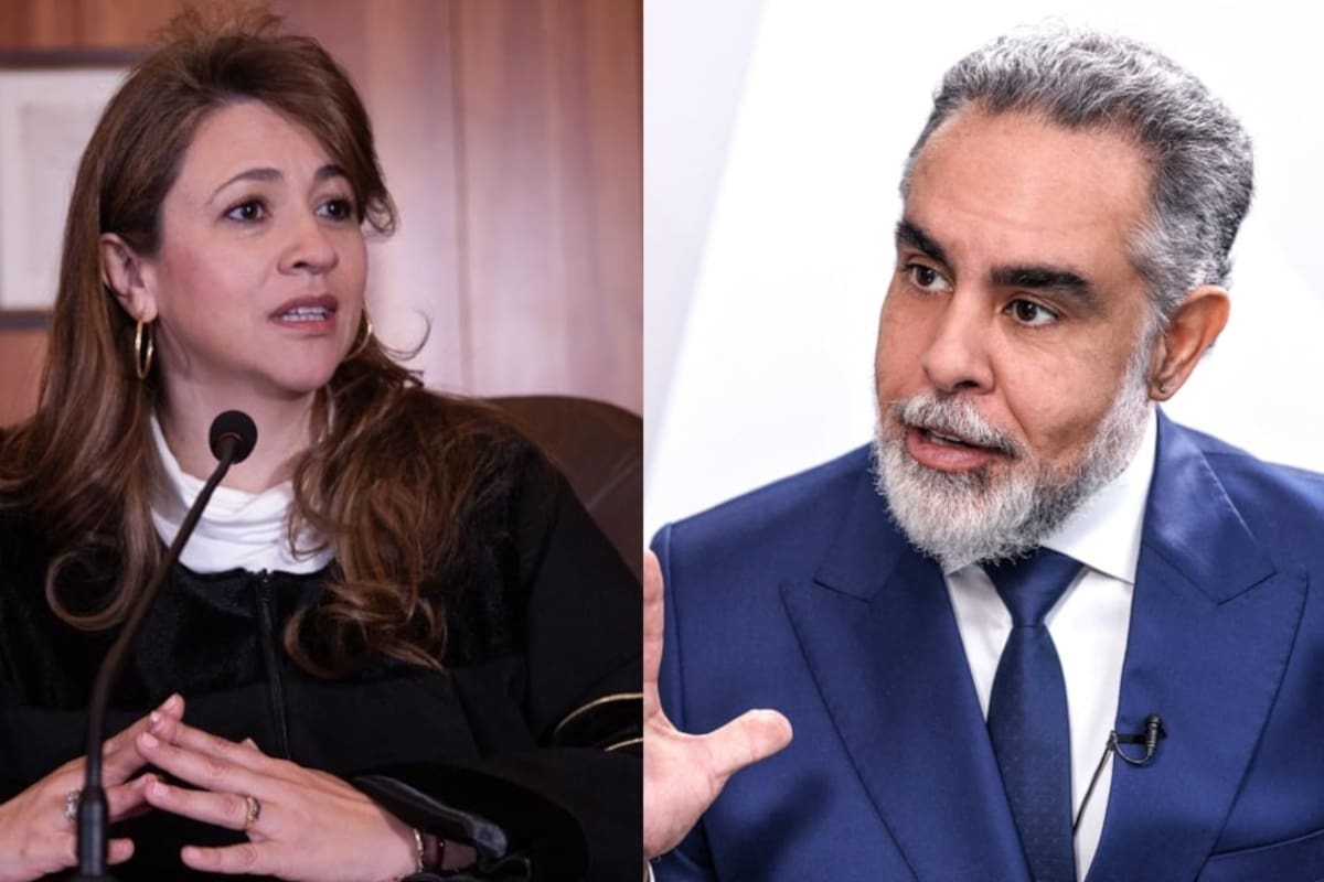 Magistrada Cristina Lombana y el ministro del Interior, Armando Benedetti.