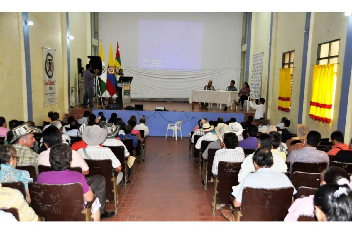 En el teatro cultural “Fernando Suárez Rangel”, se llevó a cabo el consejo ambiental, al cual asistió la directora de la CAS, Flor María Rangel Guerrero, evento convocado por el alcalde municipal de Oiba. (Foto: Luis Fernando Martínez Vargas/VANGUARDIA LIBERAL)