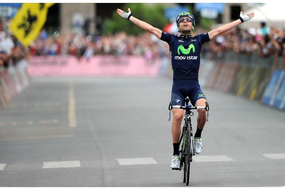 El italiano Giovanni Visconti prolongó la fiesta del Movistar al lograr la cuarta etapa del equipo español en este Giro. (Foto: EFE/ VANGUARDIA LIBERAL)