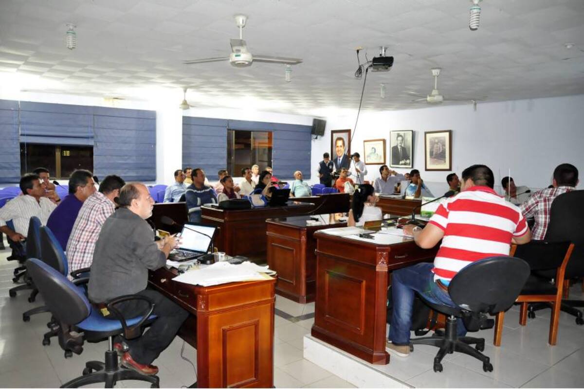 Aspecto de la socialización del proyecto de construcción del acueducto de la cinco mil, que fue realizado en el concejo del Socorro. (Foto: Luis Fernando Martínez Vargas/VANGUARDIA LIBERAL)