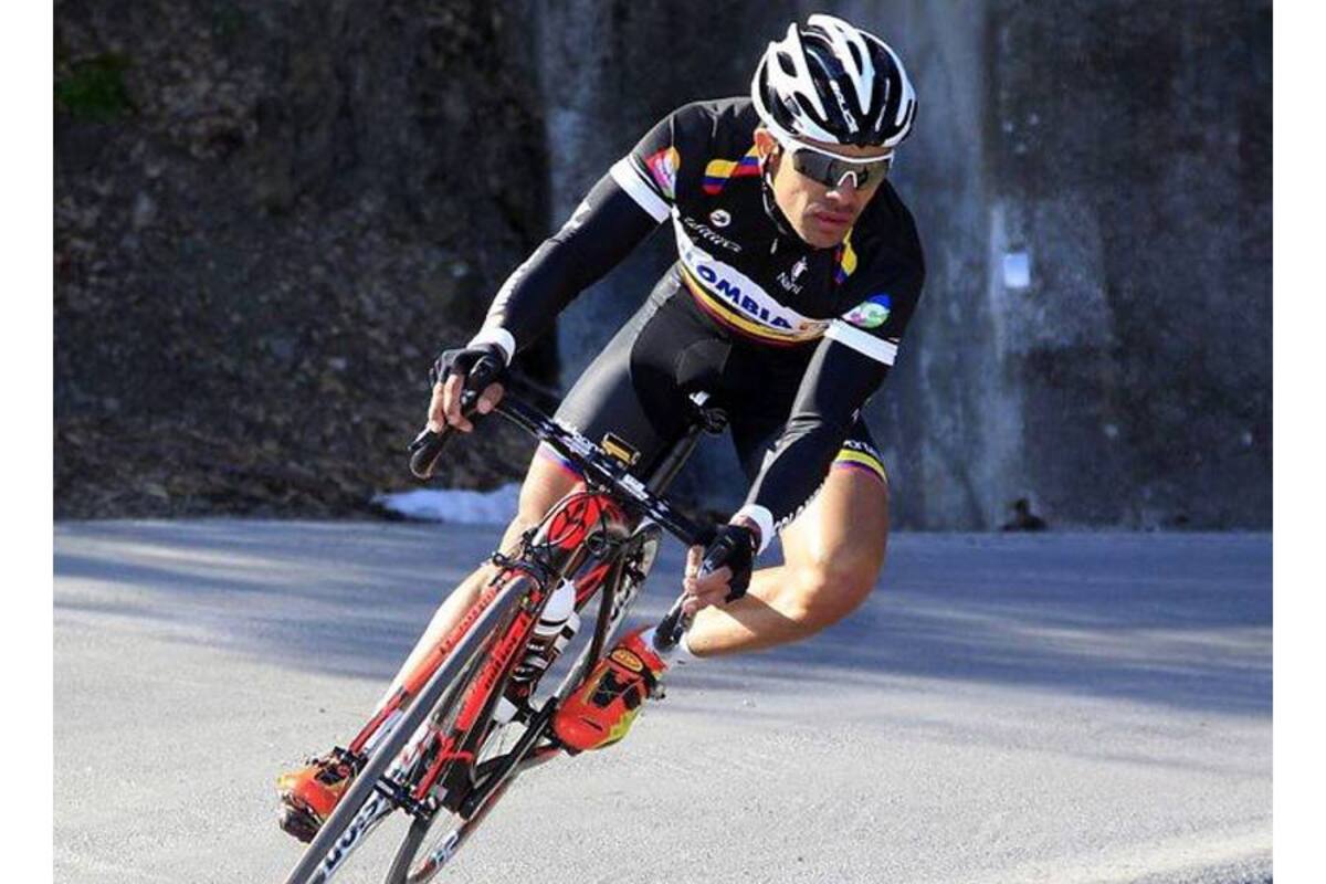 Leonardo Fabio Duque, del Team Colombia, fue el mejor de los nacionales en la etapa 11 del Giro de Italia. Duque arribó de 16 a 4’:12’’. (Foto: Colprensa / VANGUARDIA LIBERAL)