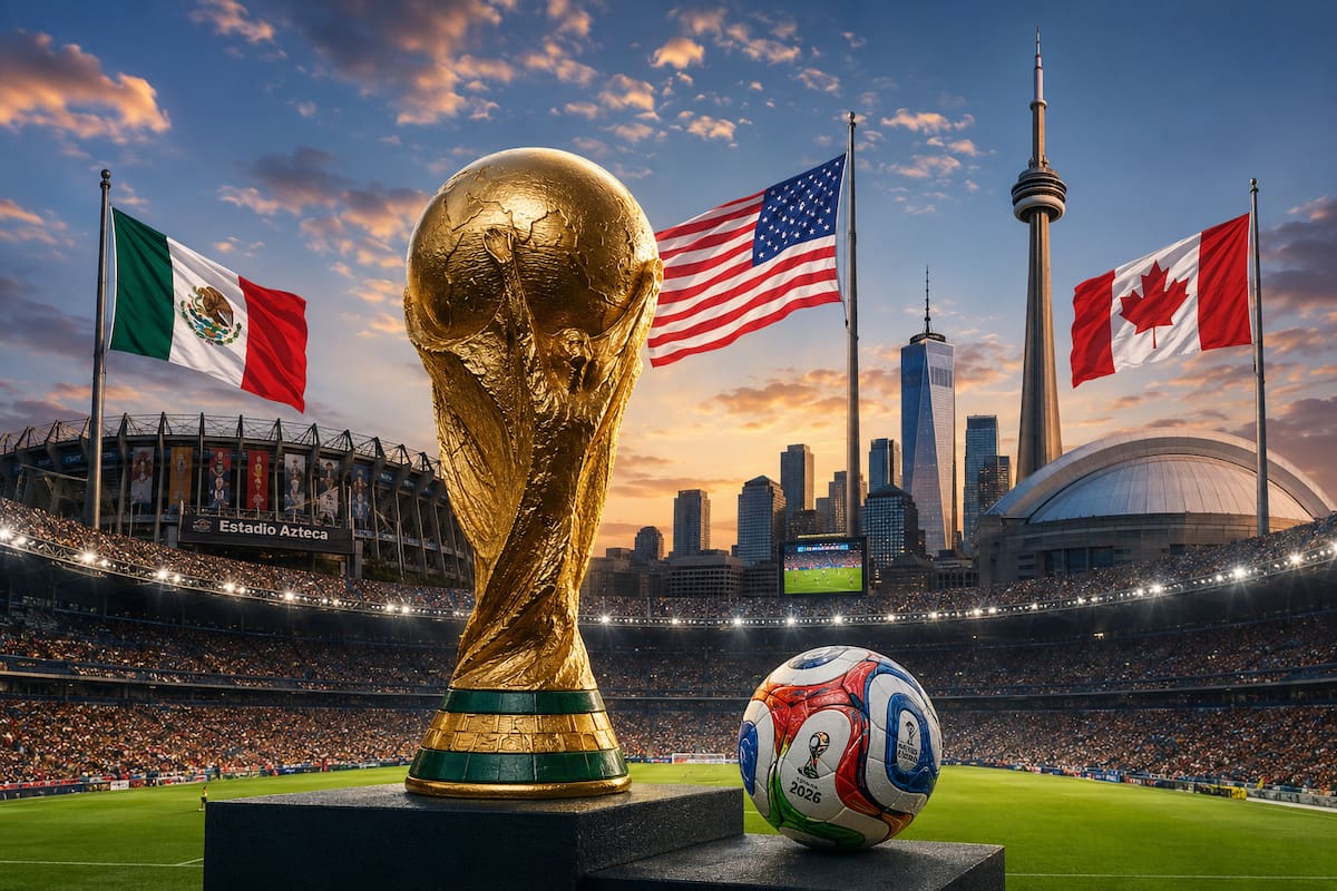 El Mundial 2026 marca un antes y un después para la FIFA: reúne a 48 selecciones, más de 1.200 jugadores y convierte a México en el primer país en albergar partidos de tres Copas del Mundo. Imagen de referencia / Apoyo IA.