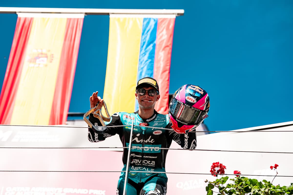 David Alonso vuelve al podio en Moto2: el colombiano fue tercero en el Gran Premio de Austria. Foto: Aspar