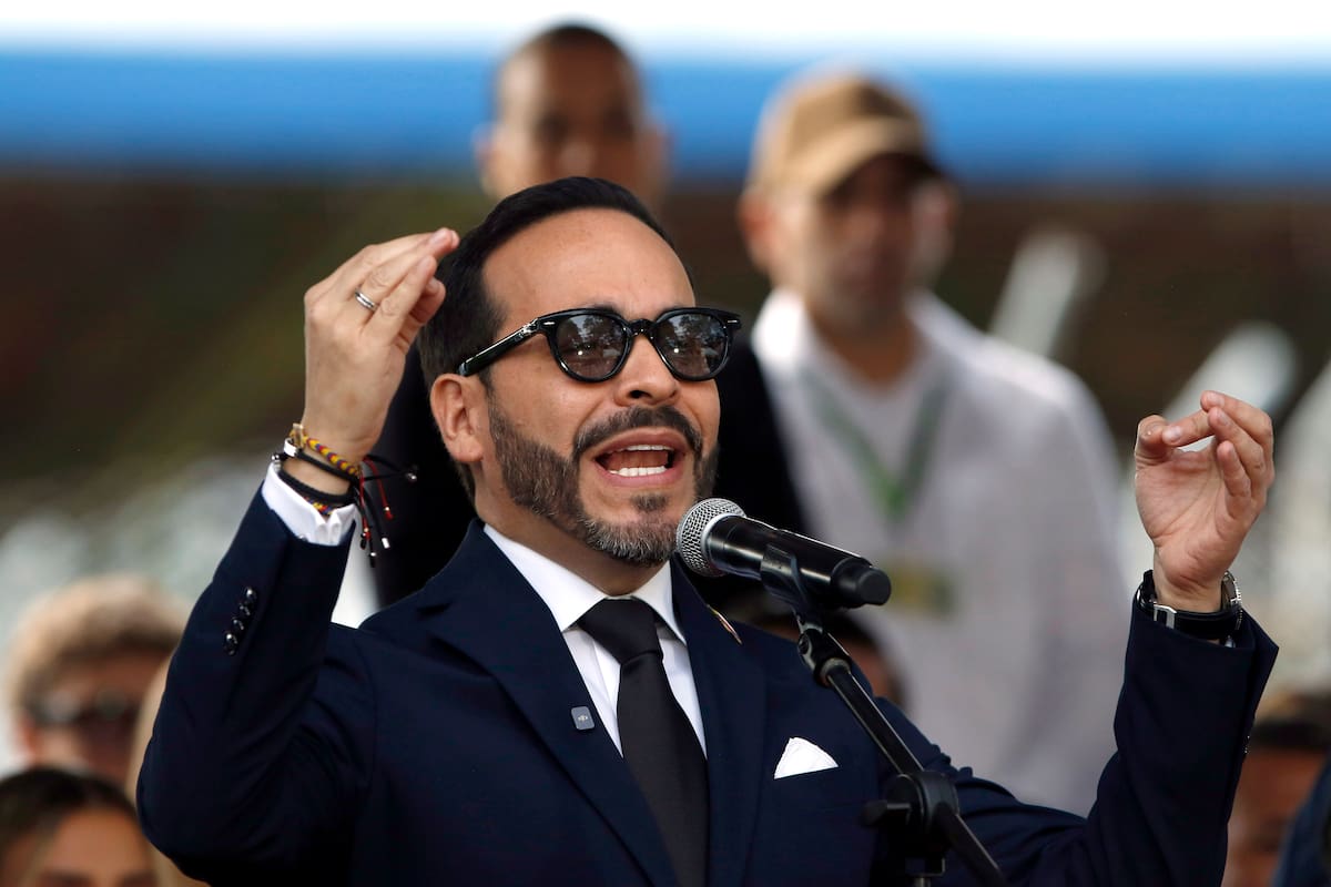 El presidente electo de Colombia, Abelardo de la Espriella, fue captado este 20 de julio, durante el desfile militar del Día de la Independencia, en Medellín (Colombia). EFE/STR