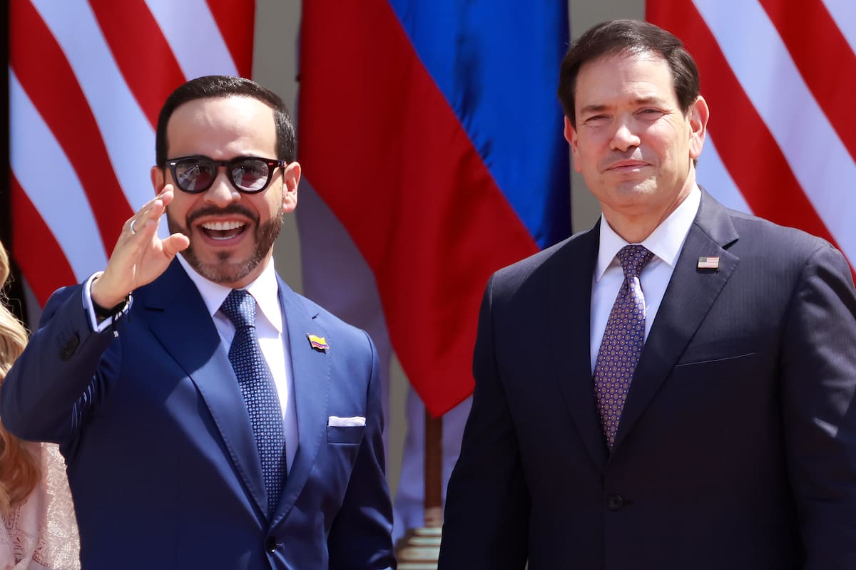 El presidente de Colombia, Abelardo de la Espriella (i), junto al secretario de Estado de Estados Unidos, Marco Rubio, este 8 de septiembre de 2026 en Barranquilla (Colombia). EFE/ Ricardo Maldonado