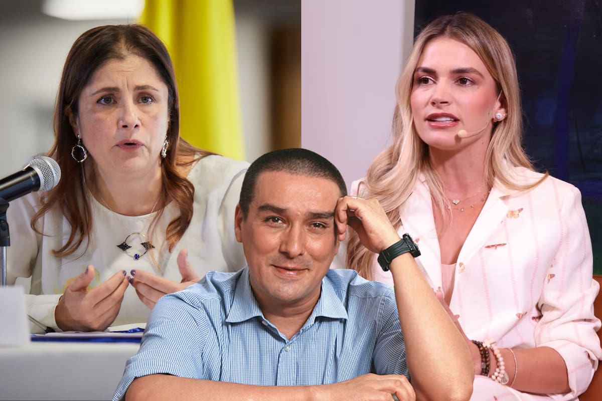 'Matador', caricaturista colombiano, actual Defensora del Pueblo de Colombia, Iris Marín Ortiz, y primera dama de Colombia, Ana Lucía Pineda. Foto: Composición VANGUARDIA
