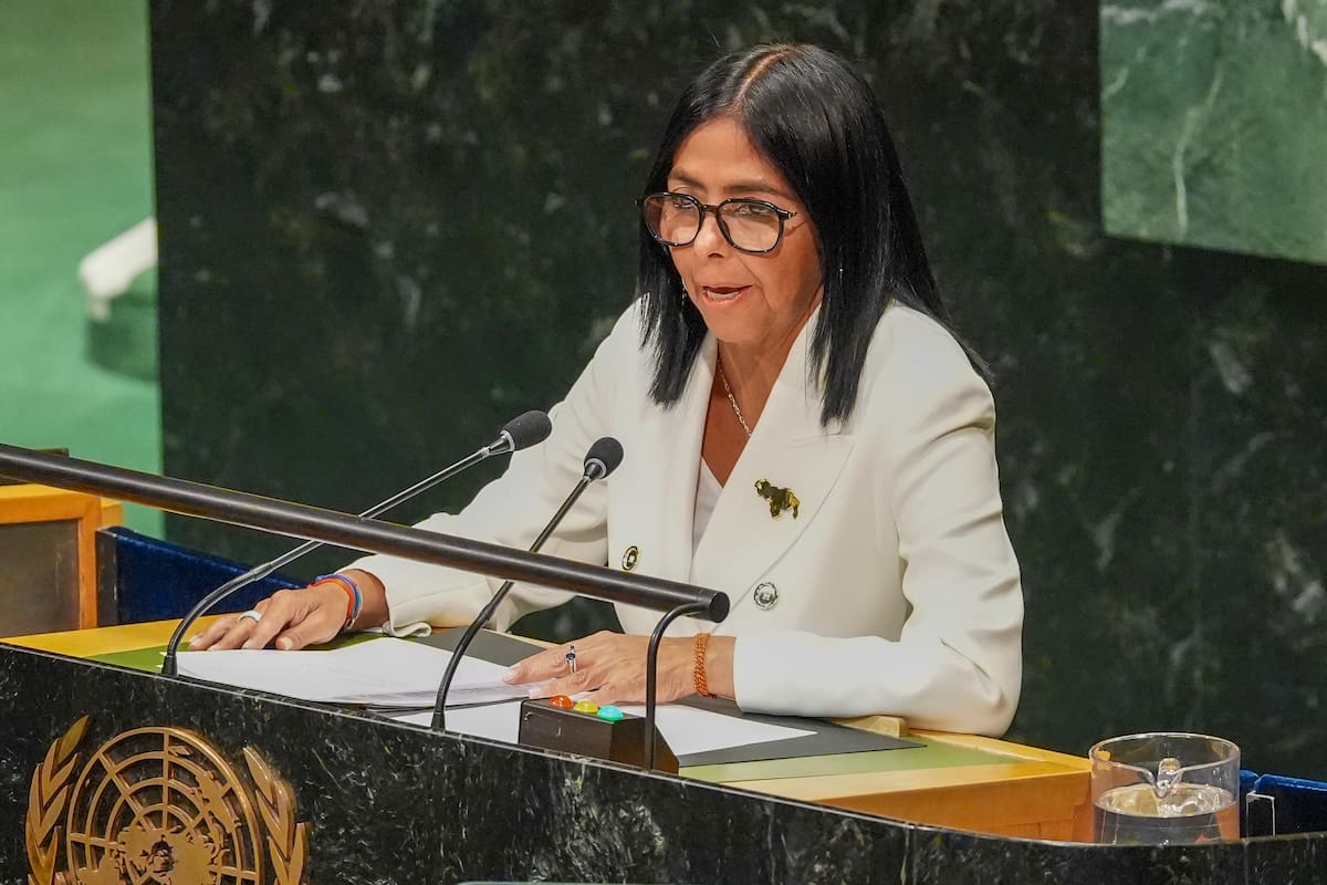 La presidenta encargada de Venezuela, Delcy Rodríguez, habla durante la 81ª Asamblea General de Naciones Unidas. //EFE - Ángel Colmenares.