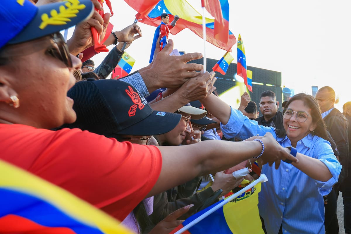 Presidenta encargada de Venezuela, Delcy Rodriguez, en un acto de gobierno en Venezuela. //EFE Palacio de Miraflores.