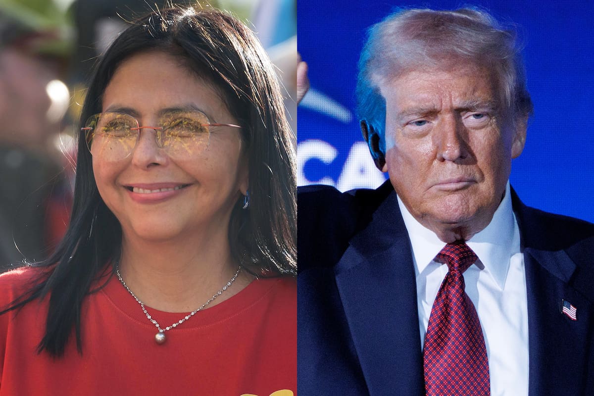 La presidenta encargada de Venezuela, Delcy Rodríguez, junto a su homólogo estadounidense Donald Trump. // Fotos: EFE.