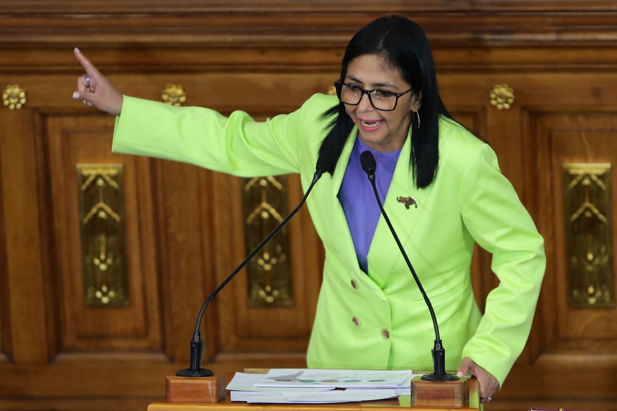 Fotografía del 15 de enero de 2026 de la presidenta encargada de Venezuela, Delcy Rodríguez, en Caracas (Venezuela). EFE/ Ronald Peña R.