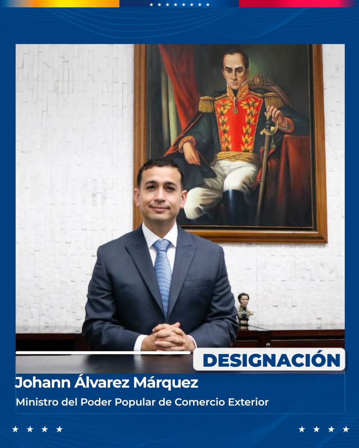 CARACAS, 25/03/2026.- La presidenta encargada de Venezuela, Delcy Rodríguez, ha designado este miércoles al economista Johann Álvarez Márquez como ministro de Comercio Exterior, en reemplazo de Coromoto Godoy, quien asumirá la representación permanente del país suramericano ante las Naciones Unidas (ONU). A través de un mensaje en Telegram, Rodríguez ha asegurado que Godoy tendrá el compromiso de llevar la "voz digna y soberana" de Venezuela en el escenario internacional. EFE/ Delcy Rodriguez en Telegram - SOLO USO EDITORIAL/SOLO DISPONIBLE PARA ILUSTRAR LA NOTICIA QUE ACOMPAÑA (CRÉDITO OBLIGATORIO) -