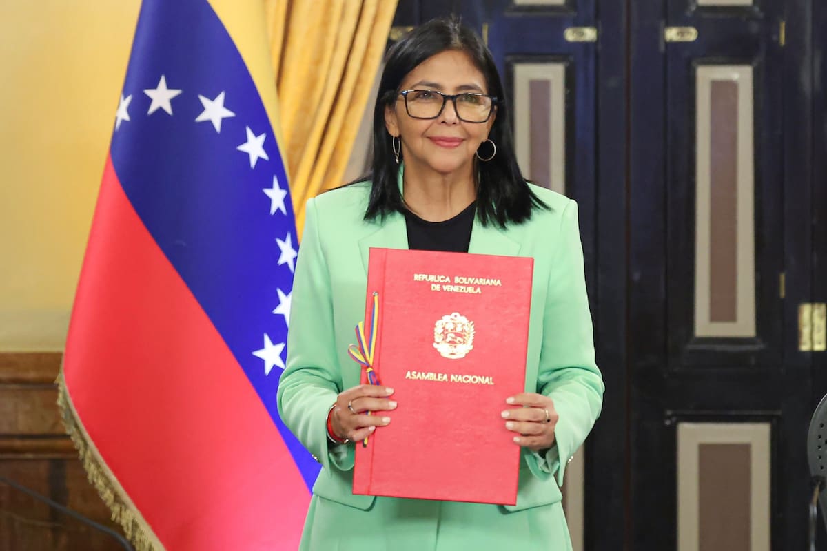 Fotografía de archivo y cedida por el Palacio de Miraflores de la presidenta encargada de Venezuela, Delcy Rodríguez, en un acto de gobierno, en Caracas (Venezuela). EFE/ Palacio de Miraflores
