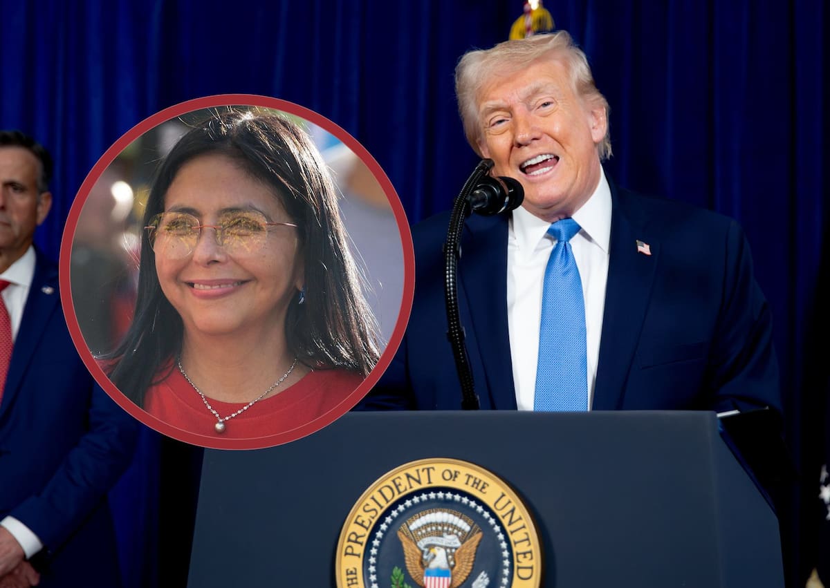 Imagen realizada con fotografías de la presidenta encargada de Venezuela, Delcy Rodríguez y el presidente de los Estados Unidos, Donald Trump.