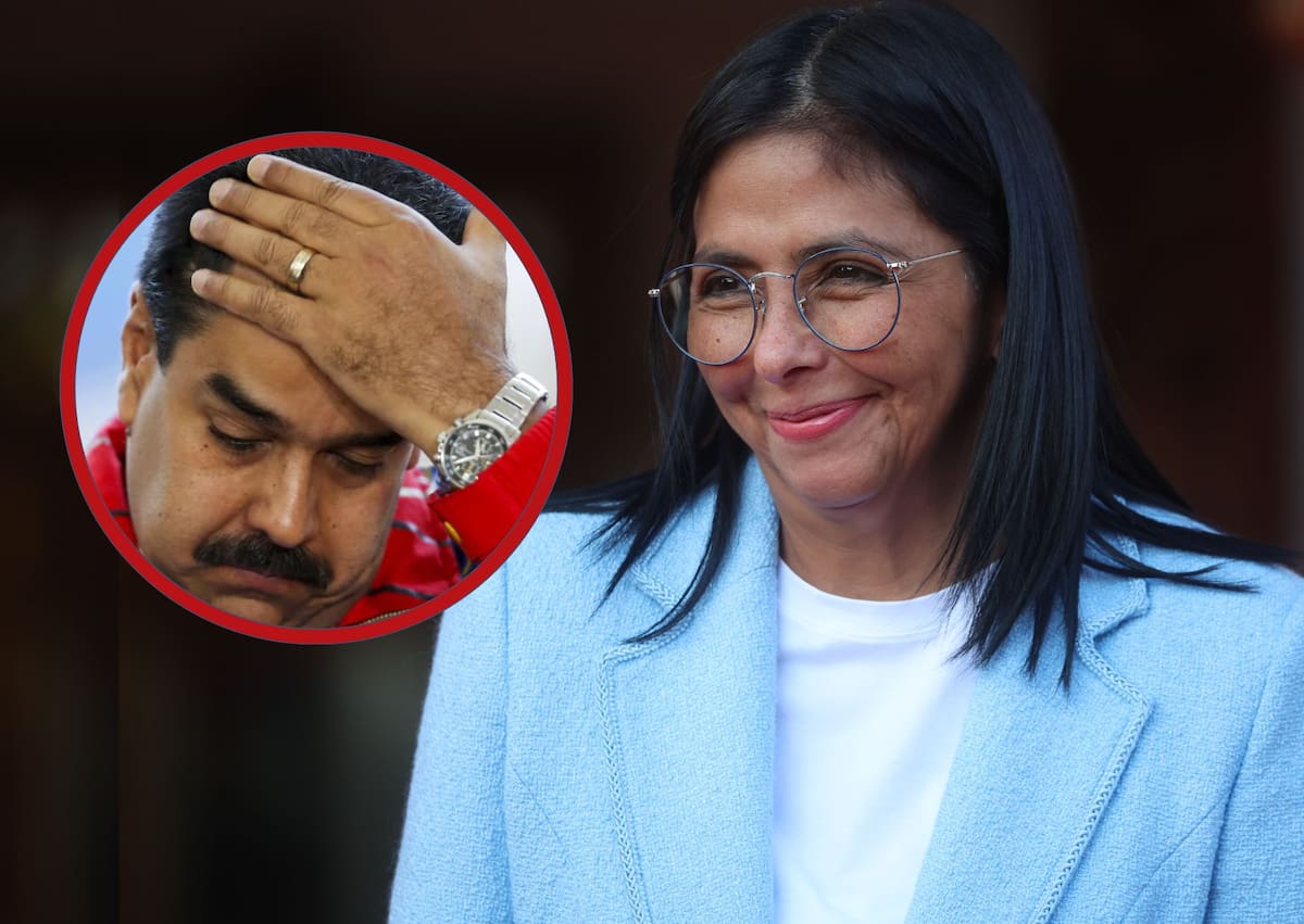 La presidenta encargada de Venezuela Delcy Rodríguez y el expresidente Nicolás Maduro. //Imagen creada con fotos de EFE.