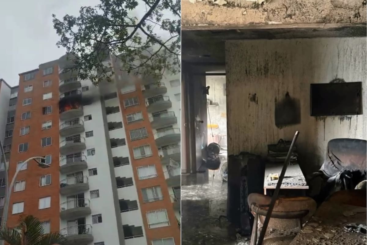 Desde el balcón del inmueble salía una densa columna de humo que alertó a los residentes del sector.