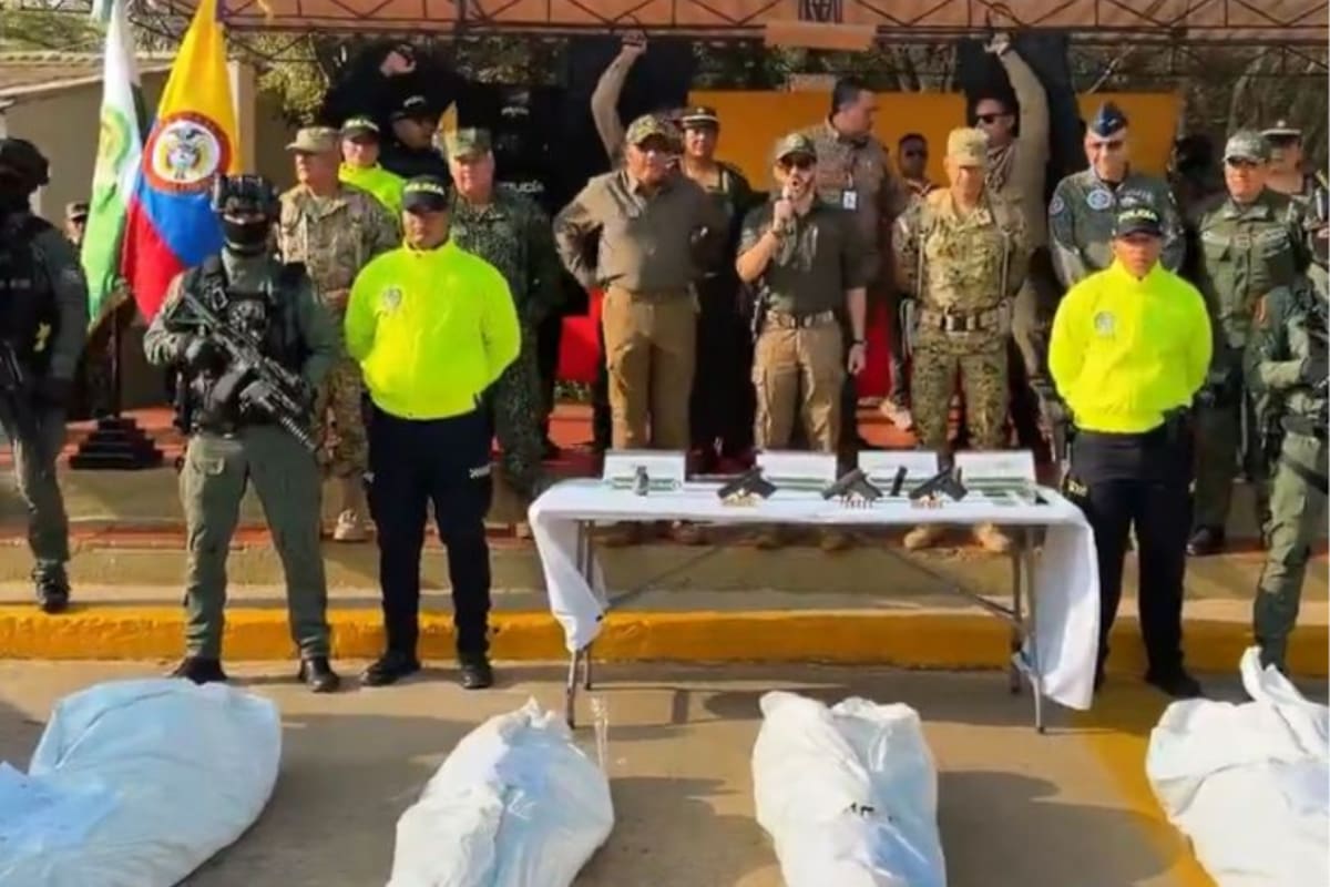 El presidente Abelardo De La Espriella confirmó desde Riohacha la muerte de alias ‘Bendito Menor’ tras el operativo de la Policía en La Guajira. Captura de video // Tomado de: X.