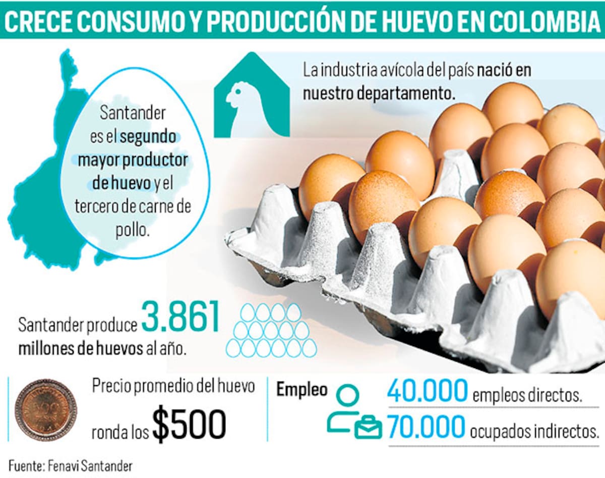 Día Mundial del Huevo Santander produce cerca de 4.000 millones de huevos al año | Gráfico Nelson Caviedes