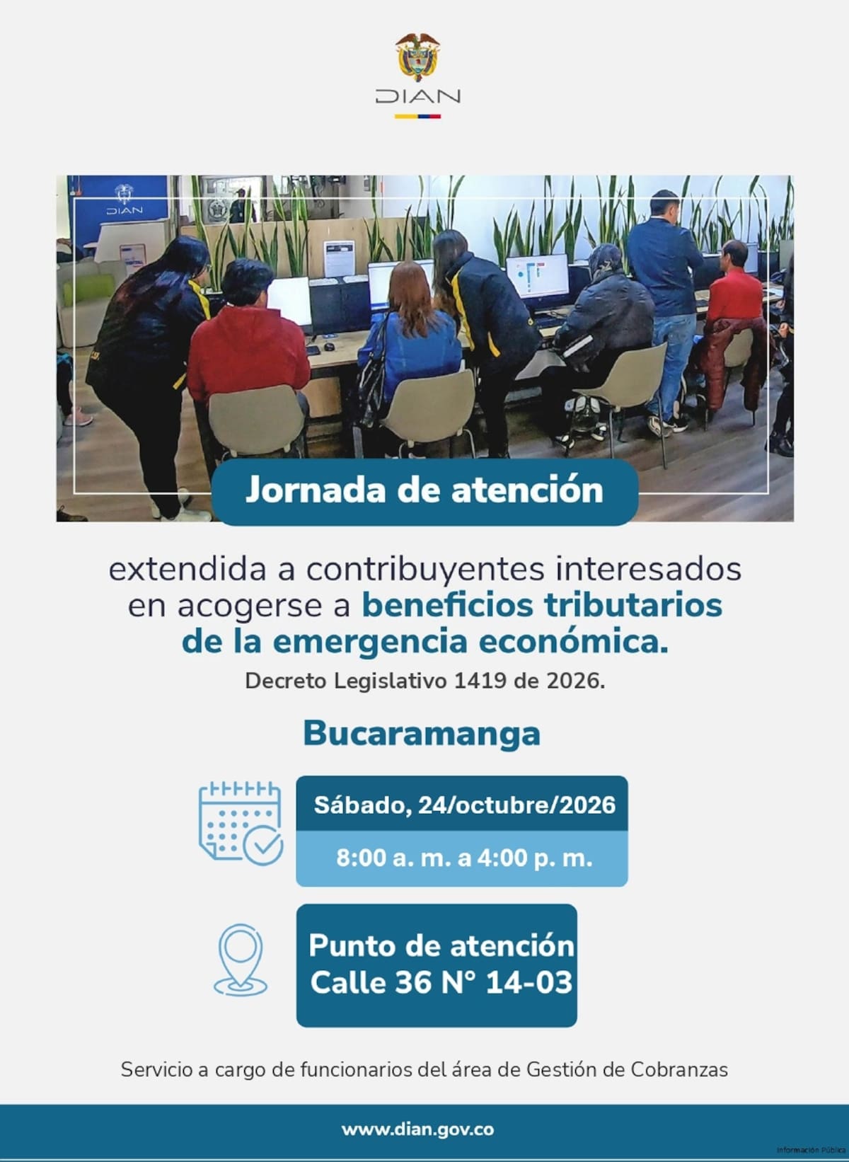 Alivios tributarios en Bucaramanga: DIAN atiende este 24 de octubre para rebajar sanciones e intereses de mora