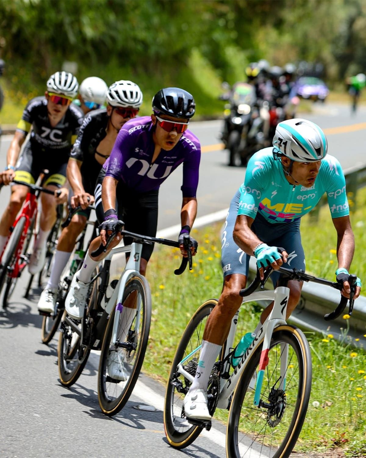 Diego Camargo del Team Medellín ganador de la 5 etapa de La Vuelta a Colombia 2026. Foto: Fedeciclismo/Anderson Bonilla