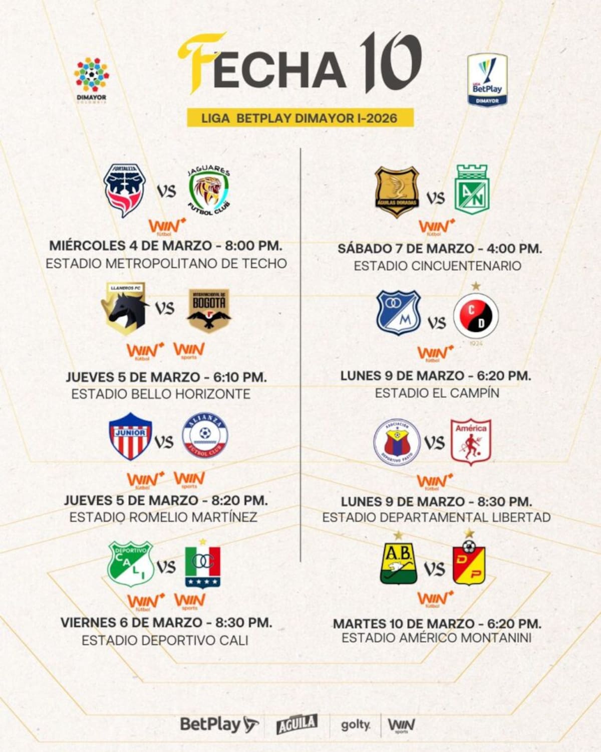 La programación quedó fragmentada en siete días, generando un calendario atípico para los clubes. /FOTO: Dimayor