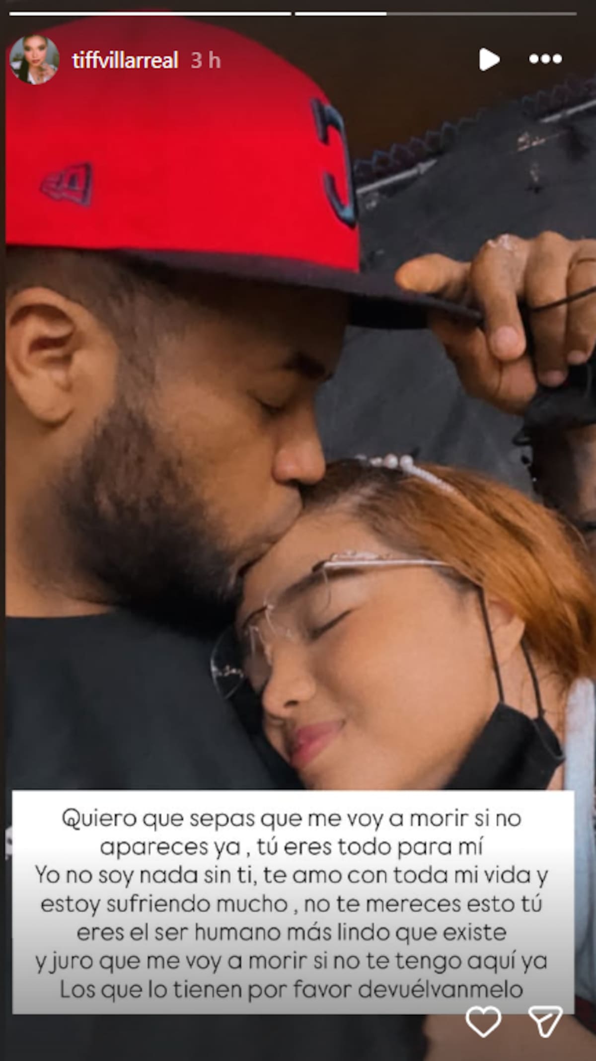 Mensaje de la esposa de Dj Rever.
Foto: Redes sociales.