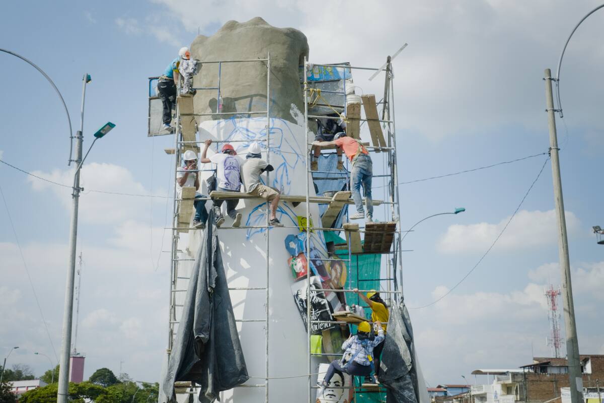 El documental que retrata la construcción colectiva de uno de los símbolos del estallido social se proyectará gratuitamente este sábado en Cine Colombia El Cacique, en Bucaramanga. / Fotografía suministrada