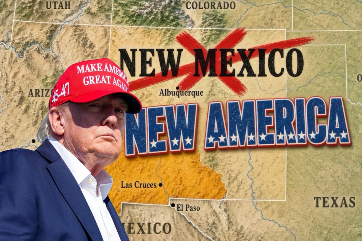 Donald Trump propuso cambiar el nombre de Nuevo México por Nueva América. Foto: Truth Social @realDonaldTrump