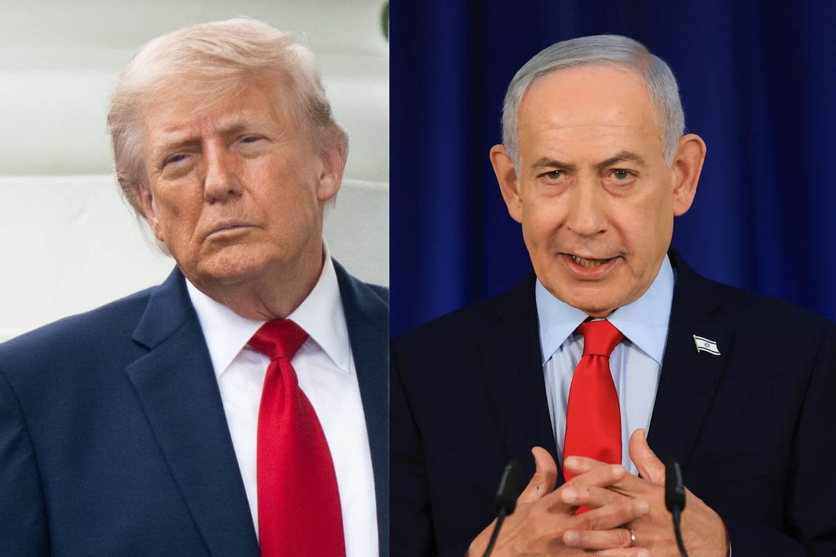 Combo de fotografías del presidente de Estados Unidos, Donald Trump y el primer ministro de Israel, Benjamín Netanyahu. //EFE/AARON SCHWARTZ/Ronen Zvulun.