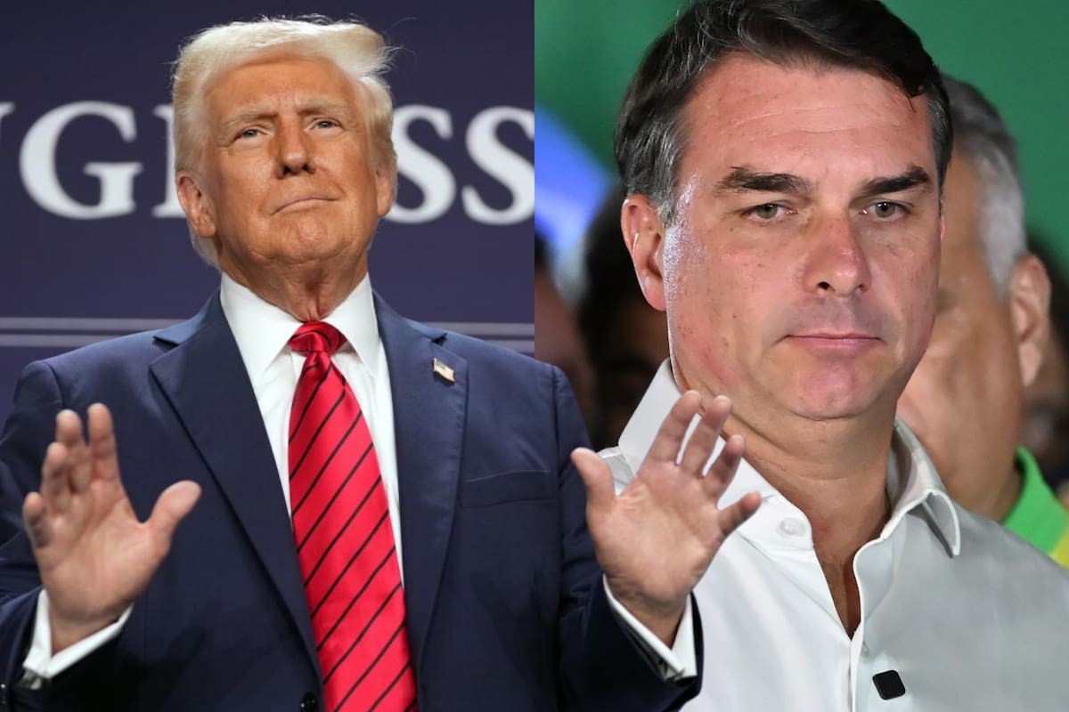 Donald Trump y Flávio Bolsonaro. Foto: composición VANGUARDIA