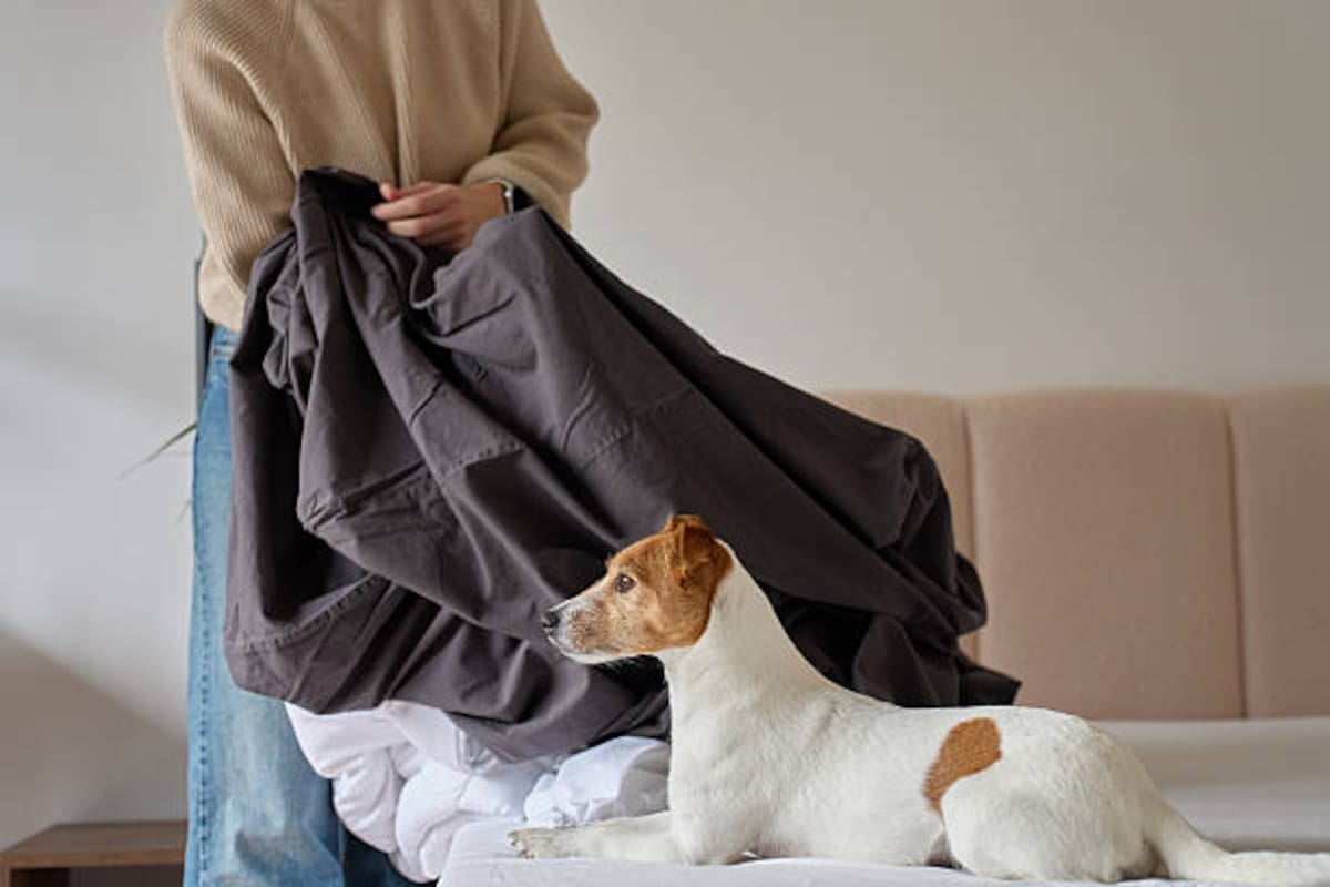 ¿Duerme con perros o gatos? Compartir la cama con mascotas puede hacer necesario lavar las sábanas con mayor frecuencia para mantener una higiene adecuada.