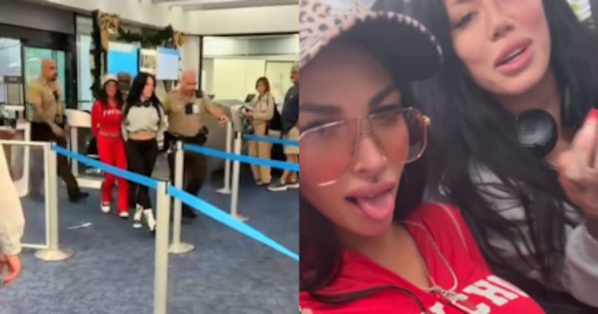 Las dos mujeres fueron sacadas por la fuerza de un avión y, posteriormente, comenzaron a alardear de su detención en redes sociales y vender contenido con sus fichajes policiacos.