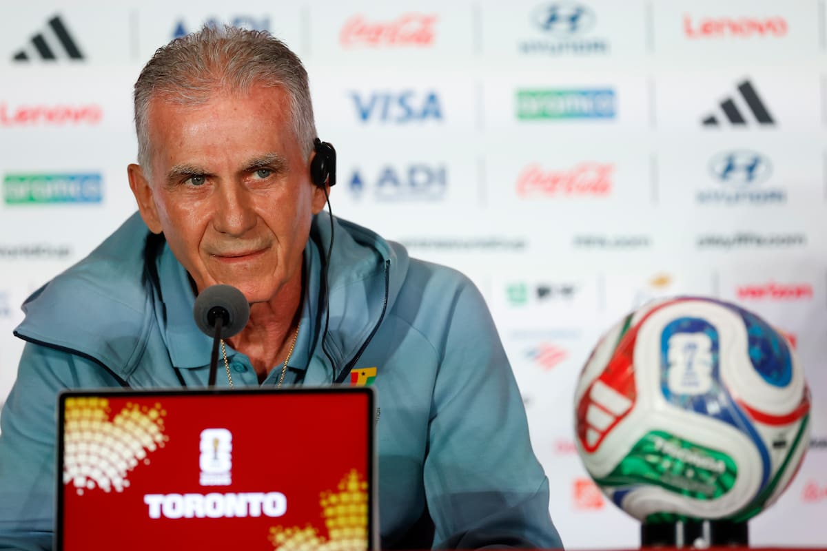 Carlos Queiroz, como seleccionador de Ghana durante la rueda de prensa previa al partido ante Panamá el pasado día 16 de junio en Toronto. EFE/Bienvenido Velasco