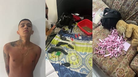 Drogas, armas, motos y celulares: revelan video de la captura de alias ‘Julito’ y otros presuntos sicarios en Floridablanca
