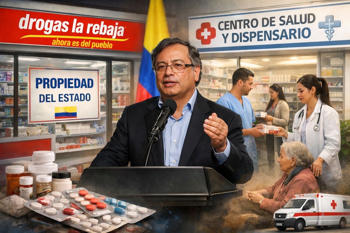 Gobierno anuncia la transformación de Drogas La Rebaja en red pública de salud para ampliar el acceso a medicamentos en el país.
Foto tomada de: IA