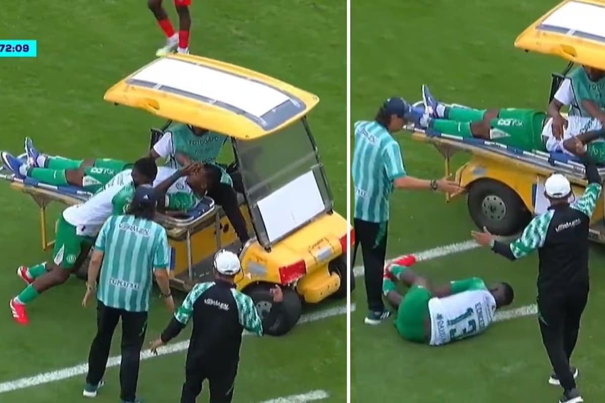 Édison Caicedo fue atropellado accidentalmente por un carrito médico durante un partido de la Serie B ecuatoriana. /FOTO: Captura de Pantalla