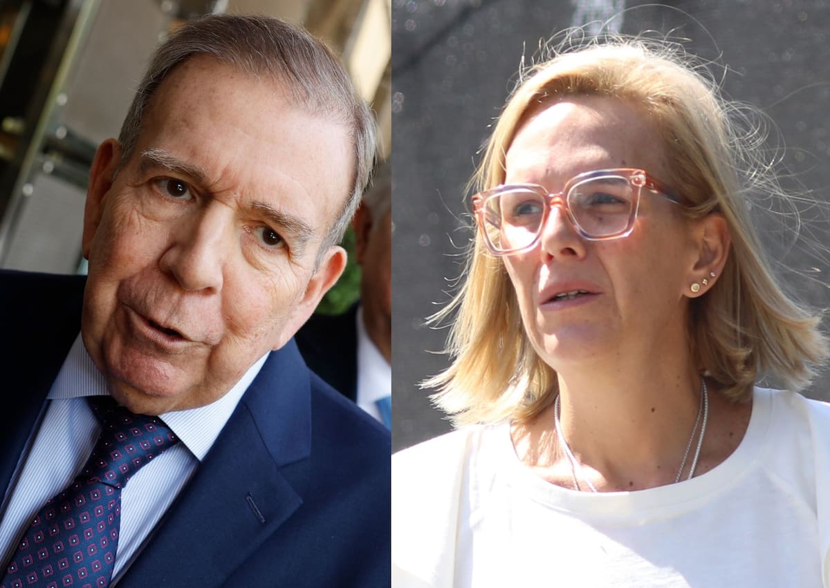 El líder opositor Edmundo González y su hija María González. //Imagen realizada con fotos de EFE.