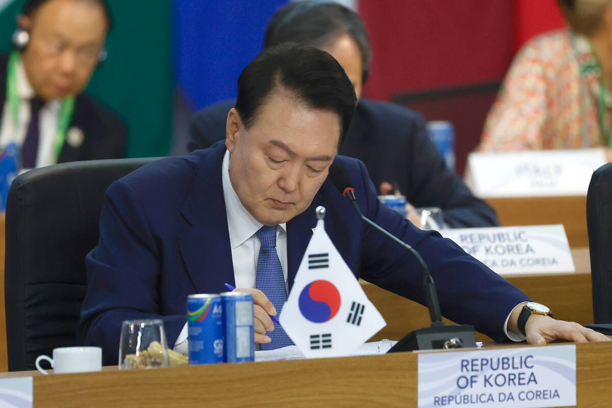 Fotografía del presidente de Corea del Sur, Yoon Suk-Yeol. EFE/ Antonio Lacerda