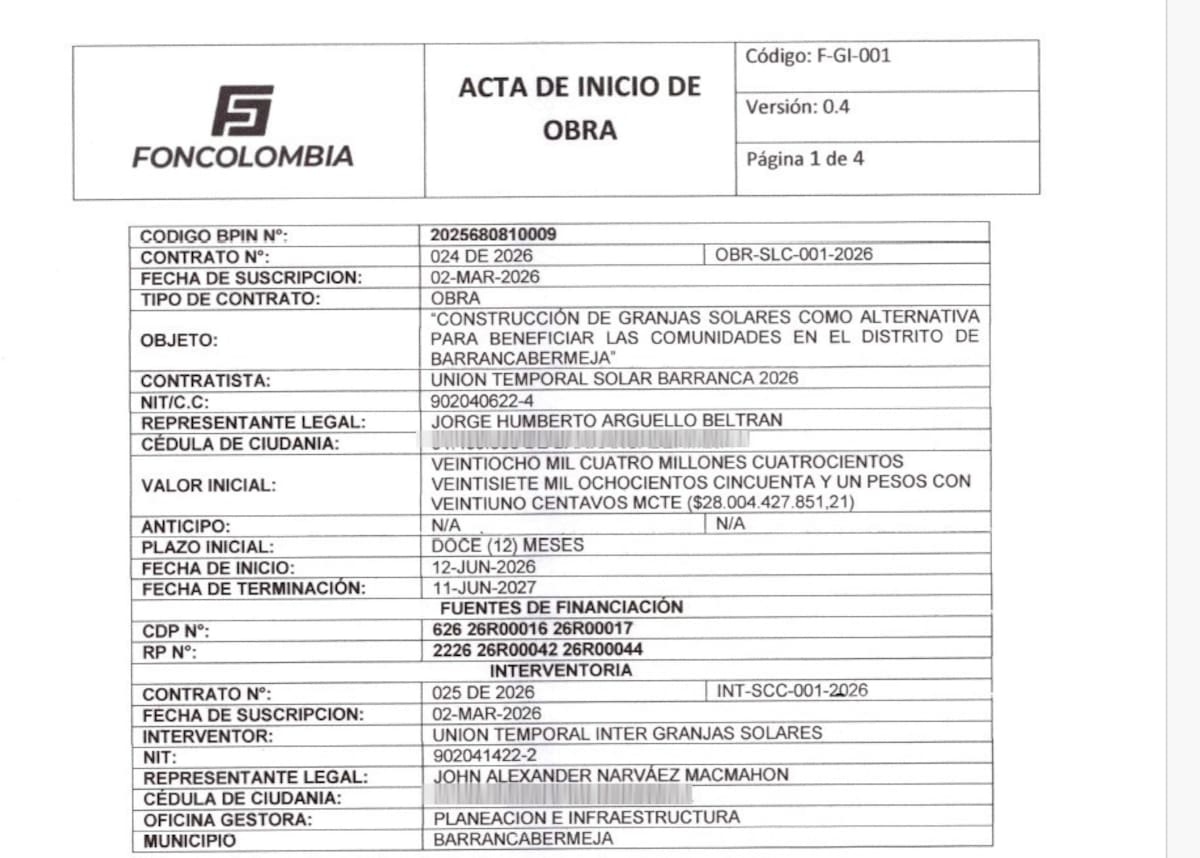 El acuerdo terminó en manos del polémico contratista Jorge Humberto Argüello Beltrán, más conocido como ‘Bachiller’.