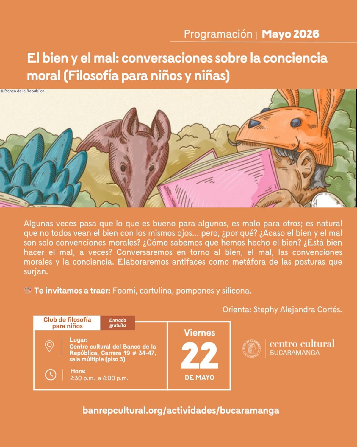 Invitación a los más pequeños a crear, pensar y divertirnos en nuestro Club de filosofía para niños.