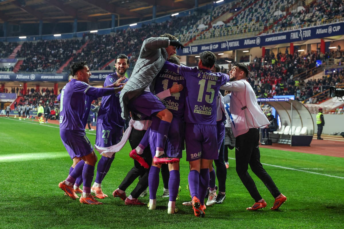 Los jugadores del Braga celebran el pase a la final de la Copa de la Liga. EFE/EPA/PAULO NOVAIS