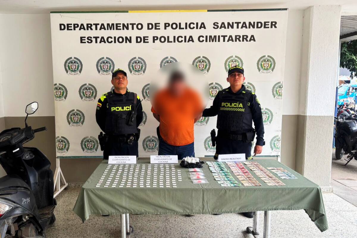 El capturado, de 49 años, fue dejado a disposición de la Fiscalía por el delito de tráfico, fabricación o porte de estupefacientes.