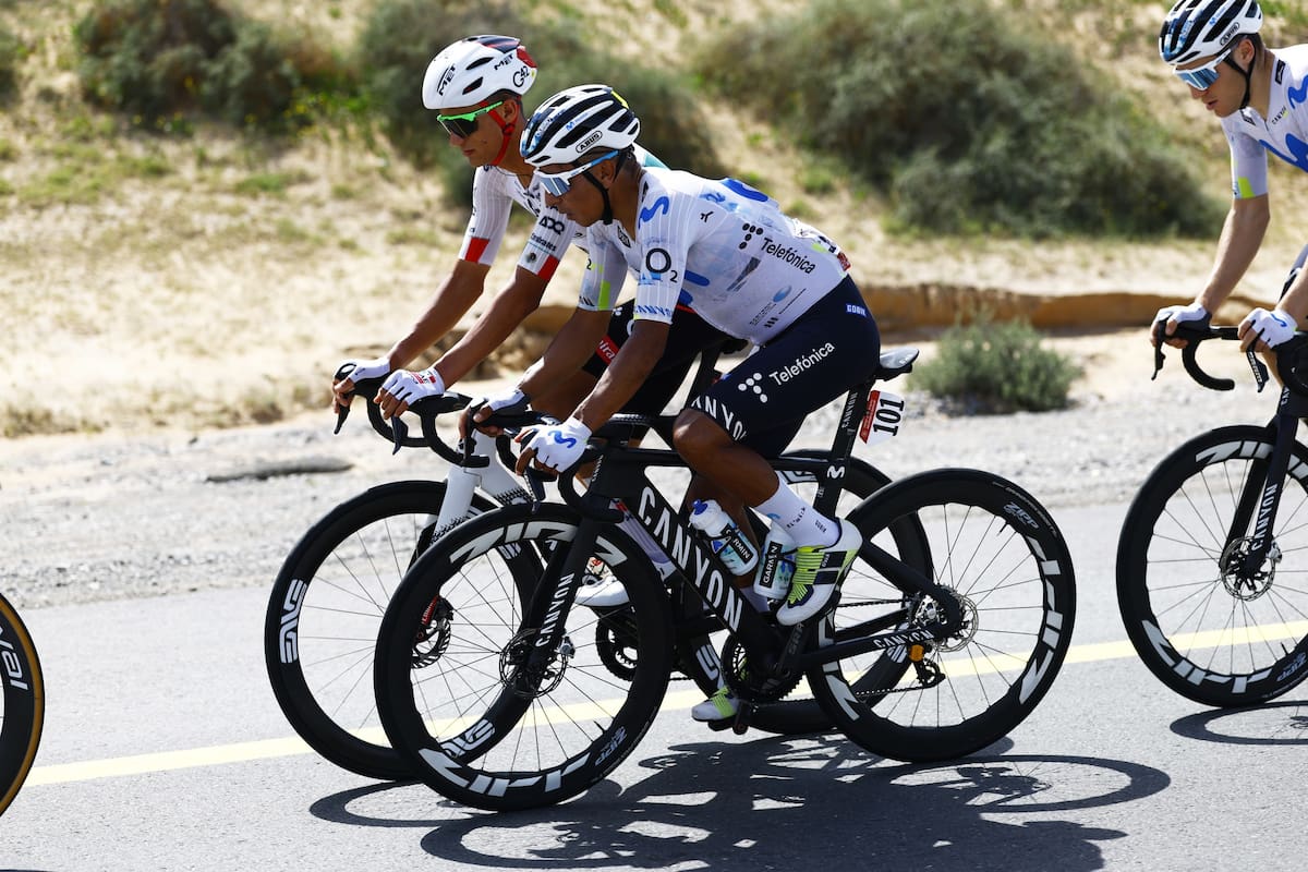 El ciclista colombiano Nairo Quintana en el UAE Tour 2026. Foto: Movistar Team.
