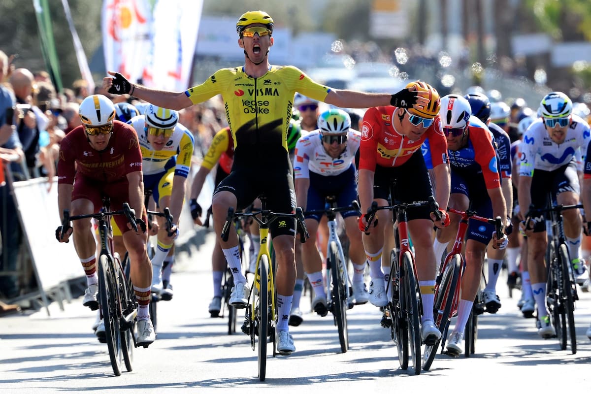 El ciclista francés Christophe Laporte, del equipo Visma–Lease a Bike, ganó la primera etapa de la Vuelta Ciclista a Andalucía-Ruta del Sol. Foto: @vismaleaseabike
