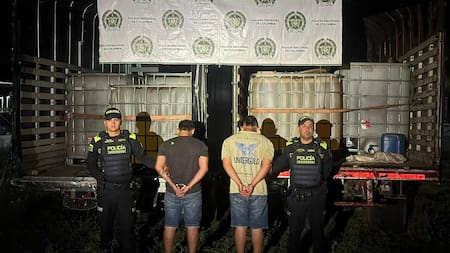 Cuatro capturados y 5.713 galones de gasolina incautados en la vía La Fortuna-Bucaramanga