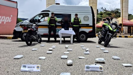 Capturan a motociclista con más de 15 kilos de droga en la vía Bucaramanga-San Gil