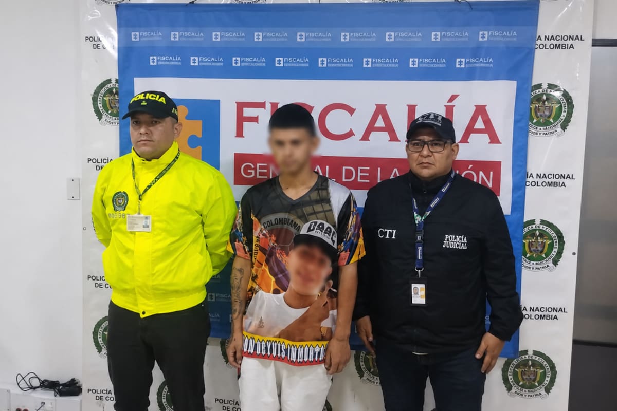 El detenido, Joyner Fabián García Gutiérrez, fue dejado a disposición de las autoridades judiciales