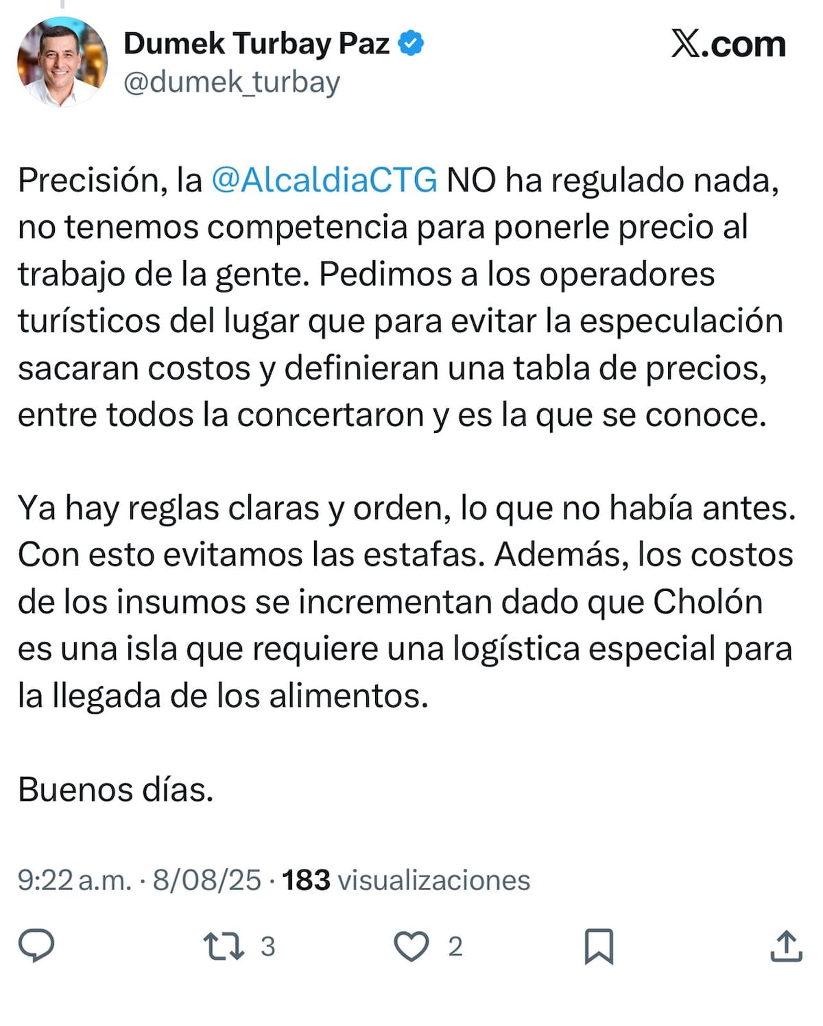 El Distrito asegura que continuará monitoreando la implementación del tarifario. Foto: Redes Sociales