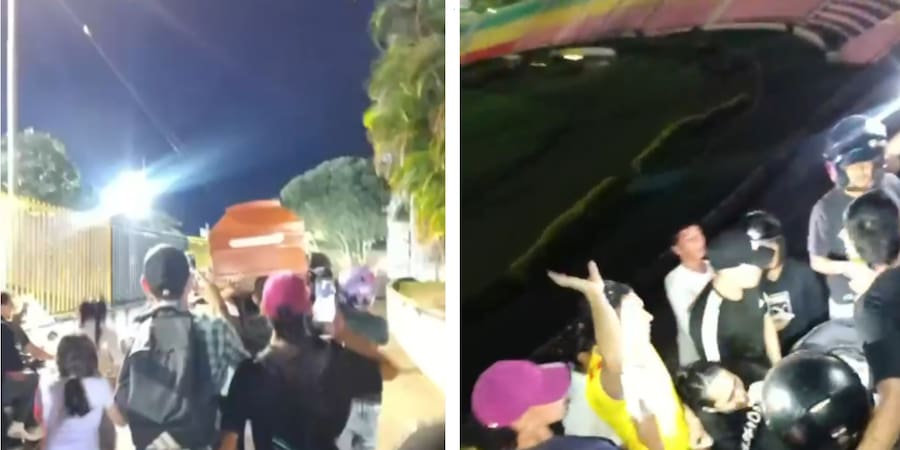 Video: llevaron el ataúd de un hincha del Atlético Bucaramanga asesinado al estadio Américo Montanini