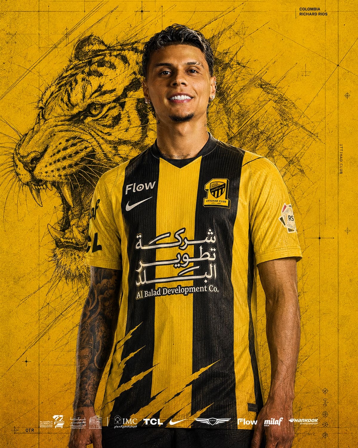 El millonario sueldo que ganará Richard Ríos en el Al-Ittihad de Arabia Saudita tras salir del Benfica. Foto: Al-Ittihad